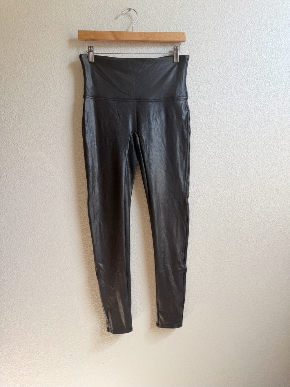 SPANX Faux Leather Black High Rise Leggings Women’s Size Extra Large XL